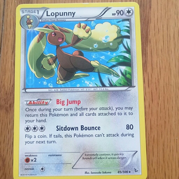 lopunny pokemon card value - XY - Flashfire - (Reverse Holo) Colorless Artist Lopunny - Legends Awakened Pokmon